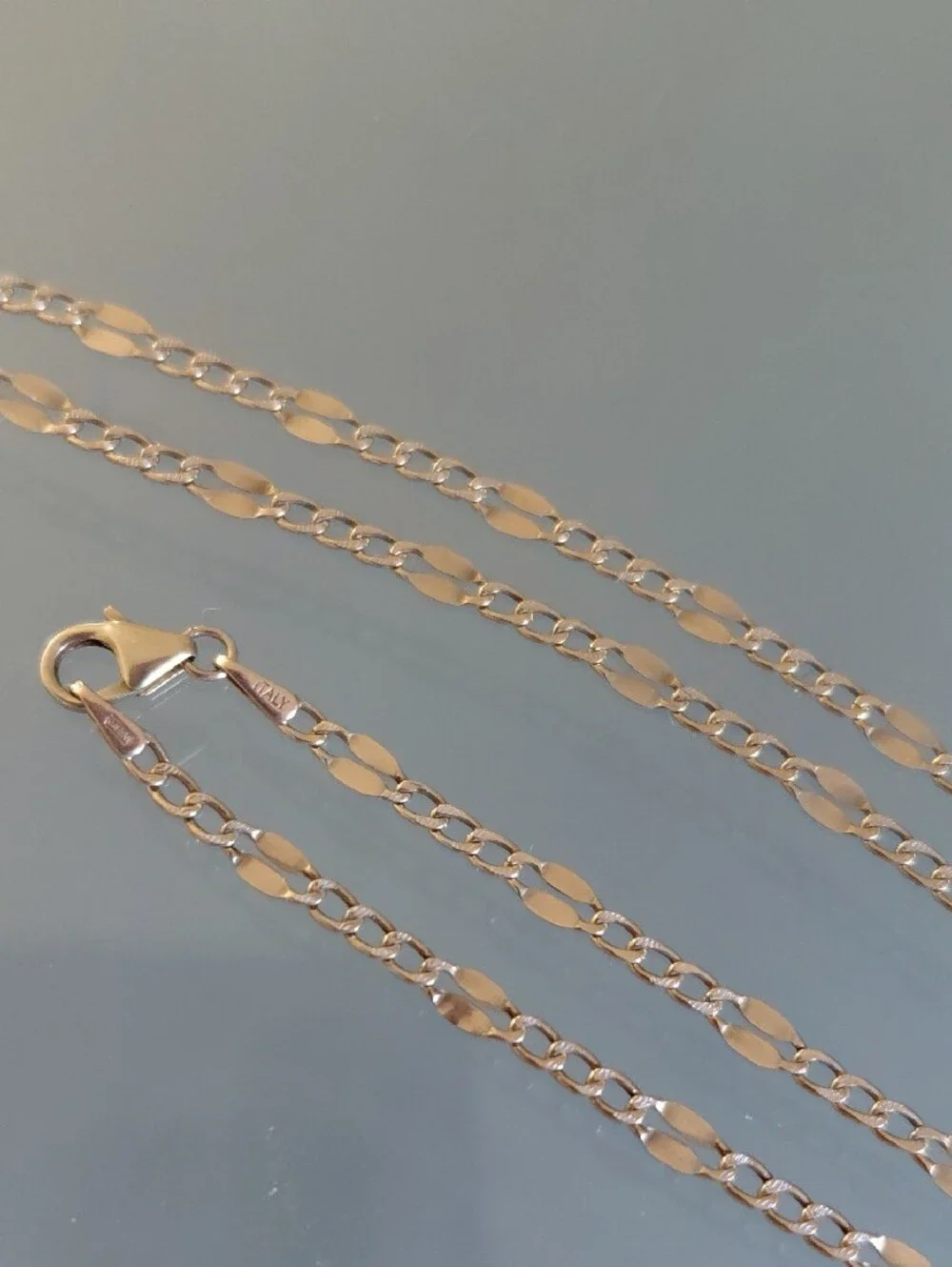Vintage 10K Italy Figaro Gold Chain Necklace 18.5